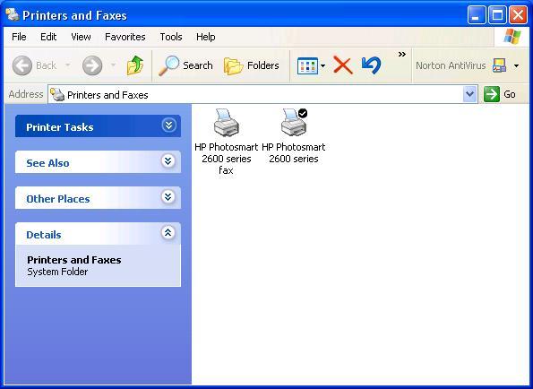 5. From Windows 2000/XP system, go to start -> Printers and Faxes and make sure