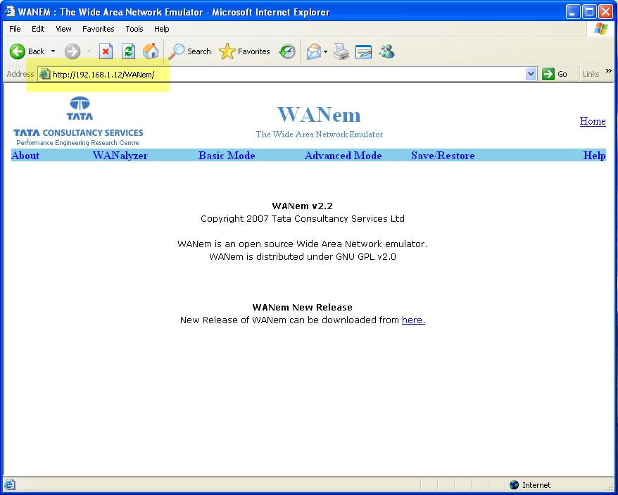 Configuration WANem WAN Emulation Settings Log into the console of the Windows Client and open Internet Explorer.