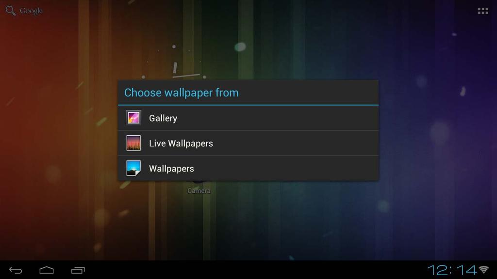 You could choose your wallpaper from Gallery,