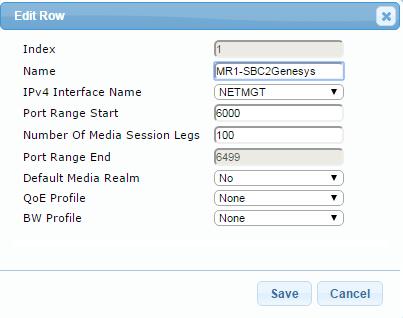Configuration Note 3. Configuring AudioCodes SBC Figure 3-6: Configure Media Realm for LAN 3.