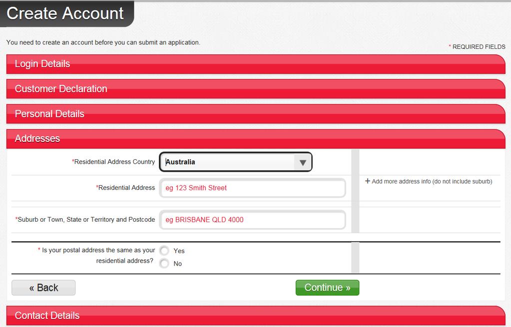 Create your account Enter your residential address and