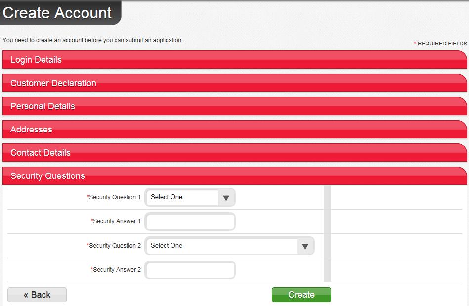 Create your account Select two