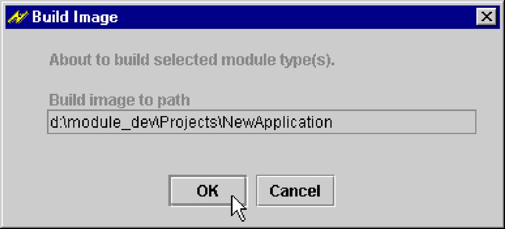 The Build Image dialog is displayed, as shown in Figure 23, identifying the directory on your system where the build image will reside. Figure 23. The Build Image dialog shows where the final Tivoli install image will be built.