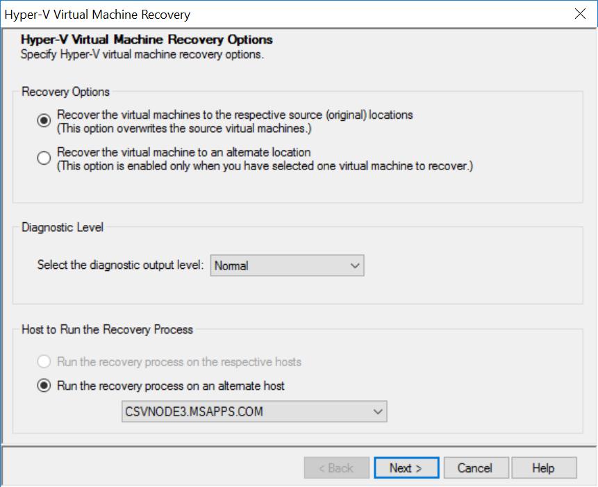 Recoveries Figure 14 Clustered - Hyper-V virtual machine recovery options page 10.