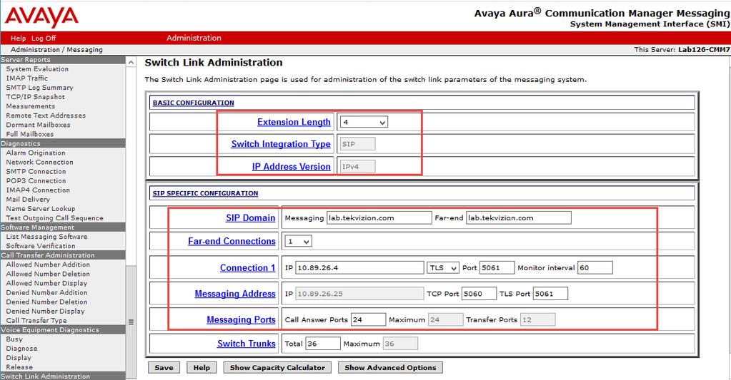Avaya Communication Manager Messaging This section describes the steps for configuring the Avaya Communication Manager Messaging to work with Avaya Aura Session Manager via SIP trunking.