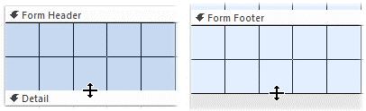 appear (Fig. 4). Use this to drag up or down to change the section s height. Fig. 4 Use the resize cursor to change the height of the Header or Footer.