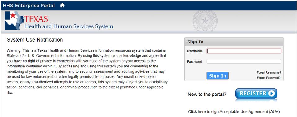 When additional account creation steps have been completed, you will be redirected to the HHS Enterprise