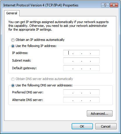 Step 6 A wireless NIC may also be configured with a static IP address. Choose Start. Right-click Network > Properties > select Manage network connections.
