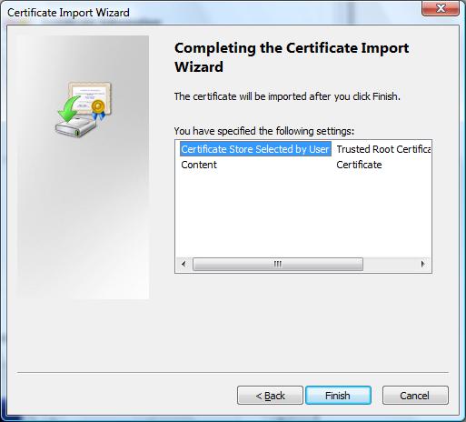 8. Verify the certificate by comparing the