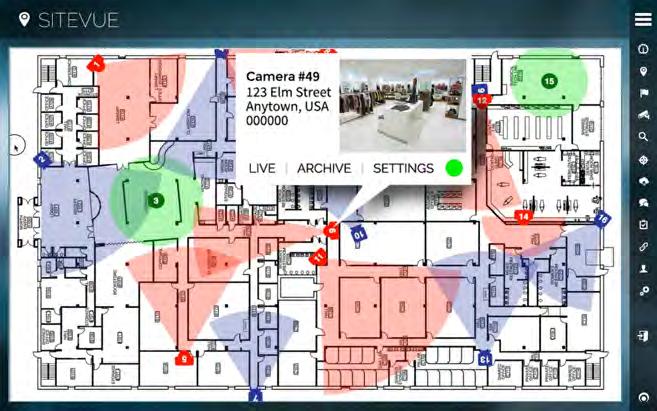 Interactive Camera Maps Quickly navigate to any camera with interactive camera maps. Use any floor plans or maps and then drag and drop camera icons into place that are linked to real cameras.