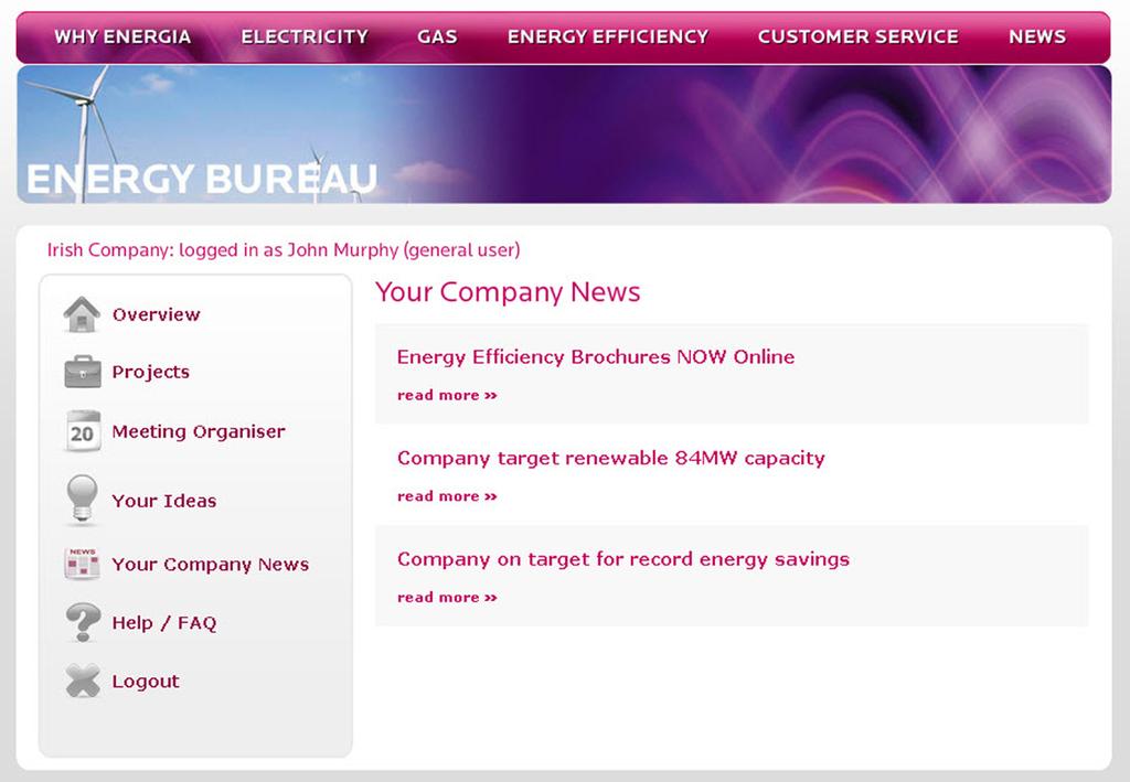 Your Company News Help / FAQs The Your Company News tab brings up a list of news stories that have been submitted to the Bureau by your Company Administrator.