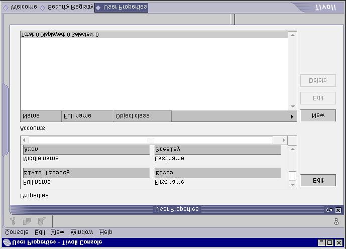 Once the user is created, the User Properties window is displayed. From this window, shown in Figure 8, you can view and edit user properties and create, edit, or delete a user s accounts.