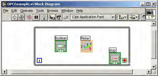 5 4. Right-click on the Meter indicator and select Data Operations DataSocket Connection from the context menu. 5.