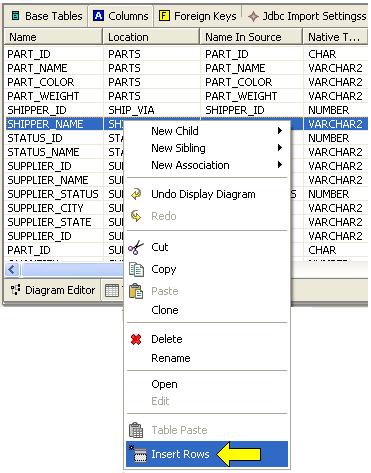 Modeling User-Defined Functions Viewing Meta Objects in the Table Editor 6. From the Editor Panel view, right-click on metadata in the Name column.