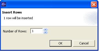 In the Insert Rows dialog box, use the up and down arrow buttons to enter the number of rows you want to insert. 9. Click OK.