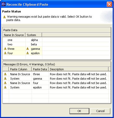 Modeling User-Defined Functions Viewing Meta Objects in the Table Editor Pasting Too Many Rows Your paste operation might encounter problems if you attempt to paste more rows than you have created