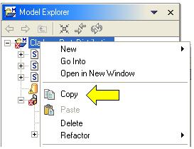 Creating Metadata Models Copying an Existing Workspace Model COPYING AN EXISTING WORKSPACE MODEL You can create a copy of an existing model in the workspace through either of two Modeler actions,