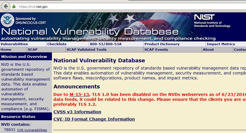 naming scheme used by the NVD National Vulnerability Database (https://nvd.