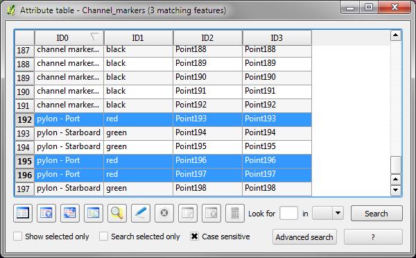 Choose the Select Rectangle Tool b. Click on the Channel_markers layer in the Layer List/Table of contents to select it. c. Draw a box around several channel markers on the map. e.