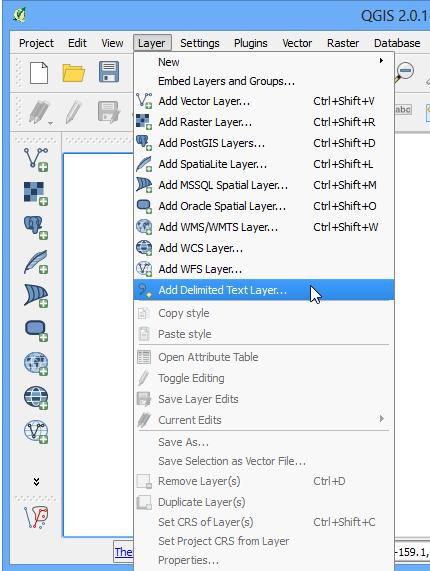 3. In the Create a Layer from a Delimited Text File dialog, click on Browse and choose your CSV file. In the File format section, select Custom delimiters and check CSV.