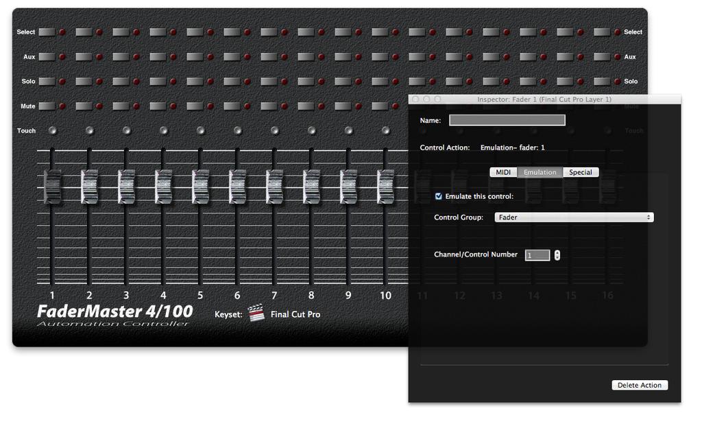 Editing Keysets The application presents a graphical representation of the FM 4/100 front panel.