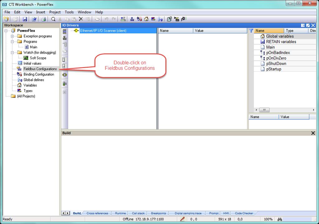 Step 5: Double-click on Fieldbus Configurations.