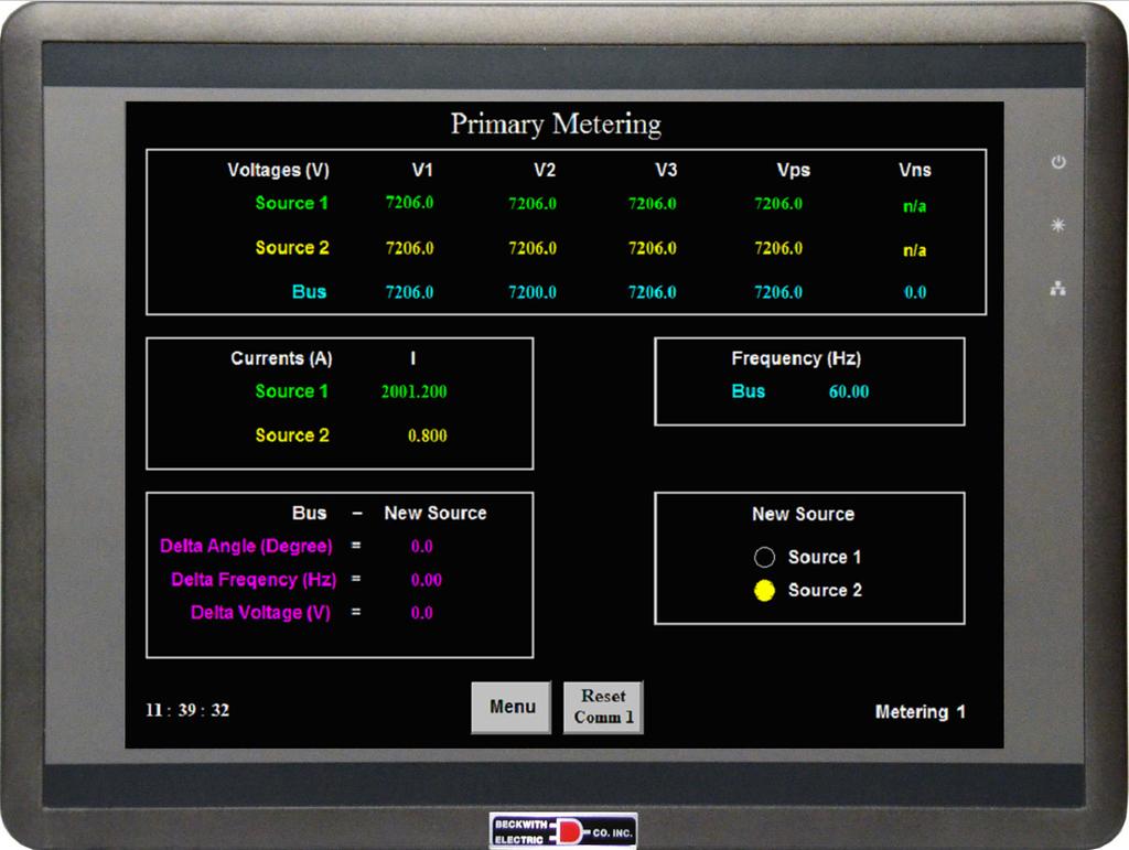 Figure 13 MBTS Primary Metering Screen