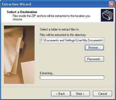Click "Extract all files". The Extraction Wizard launches. 3.