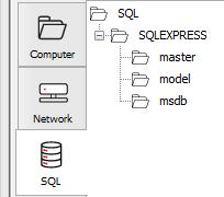 b) Selecting SQL Server databases Microsoft SQL Server databases can be backed up (using the SQL view).