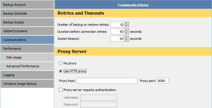 Connection On the Connection page in the Options and Settings dialog box to configure communication settings, such as: How to handle connection delays and disruptions Using a proxy server to connect
