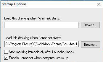 Settings... Password protecting *.mkh files. 15. Using WinMark Pro s Startup Options.