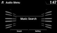 MENU: Display menu options, including Music Search. Track: Change the track. Play/pause Group: Change the group. Searching for Music Use the touchscreen to search for tracks stored on the device. 1.
