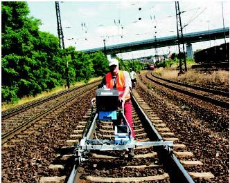 Manual Rail Inspection EC HeadChecker The EC HeadChecker is a manual eddy current inspection system designed to detect defects on or just