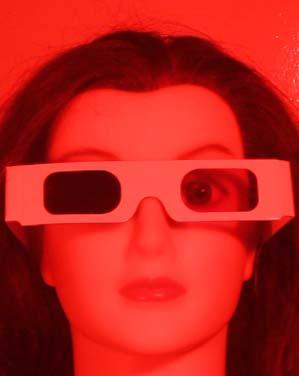 Anaglyph Glasses Put on a pair of anaglyph glasses, look in a mirror,