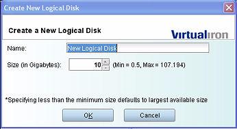 CONFIGURING AND MANAGING STORAGE Configuring Logical Disks..... Step 2. Click Create Logical Disk (see Figure 61). The window shown in Figure 61 appears. Figure 61. Create a New Logical Disk Step 3.