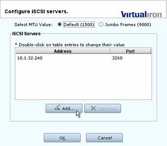 Chapter 4 CONFIGURING NETWORKS Configuring Networks Step 4. The Edit iscsi Servers window appears as shown in Figure 45.