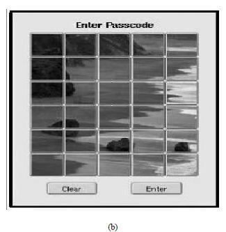 RECALL BASED A. Reproduce a drawing Fig 3(a) An example of pass faces, (b) Password mechanism Jansen et al proposed a graphical password mechanism for mobile device.