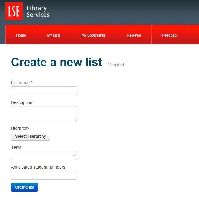 Section 3: Creating a new reading list Activity 1: Creating a new list 1. You should always search for an existing list first before creating a new list from scratch.