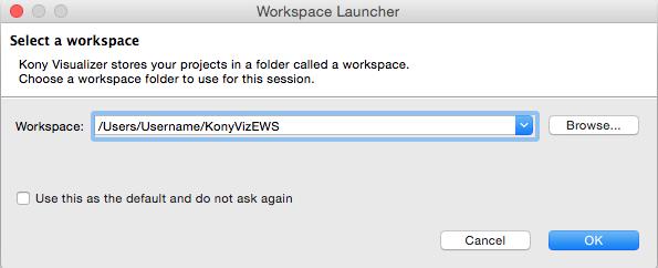 4. Launching Kony Visualizer Enterprise Kony Visualizer Enterprise 4. Launching Kony Visualizer Enterprise The installer creates shortcuts to Kony Visualizer on the desktop.