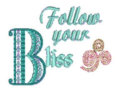 Bliss Exercise Open the BERNINA Embroidery Software 6 program. Open the To the Letter design collection and select the letter B; it will be placed in the center of the hoop.