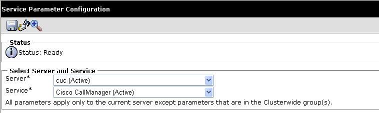 Select the appropriate values in the Server and Service fields for the network configuration, which were