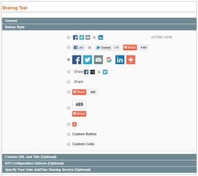 Social Sharing Our Magento templates include a functionality that allows sharing the products thorough social accounts.