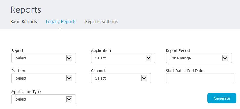 Kony Integration Service Admin Console User Guide 9.3 Legacy Reports The legacy reports tab will point to legacy data source and you can generate reports on them.