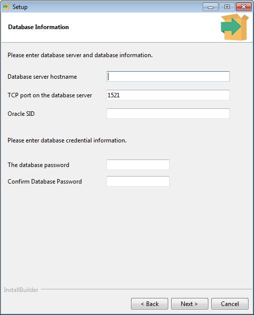CHAPTER 2: Installation Relate 11.4 7. If you selected Oracle as your database, enter the database information: Figure 2-32: Database Information (Oracle) a.