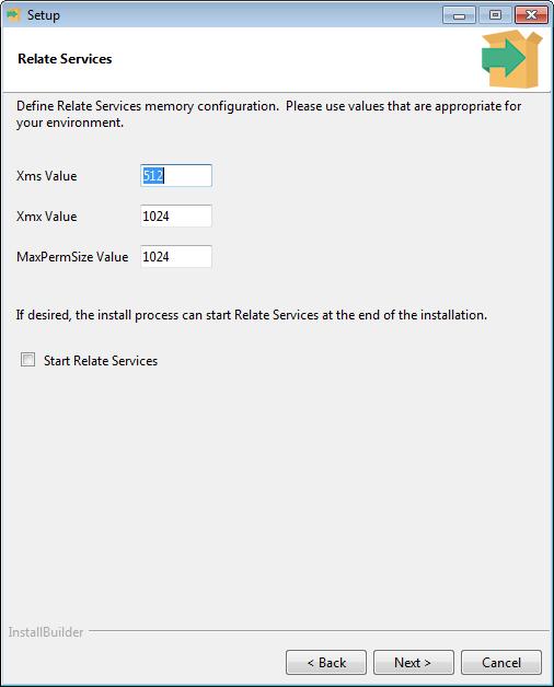 Relate 11.4 Relate Installation Guide - Installer 10. Configure Relate services. Click Next to continue with the next step.
