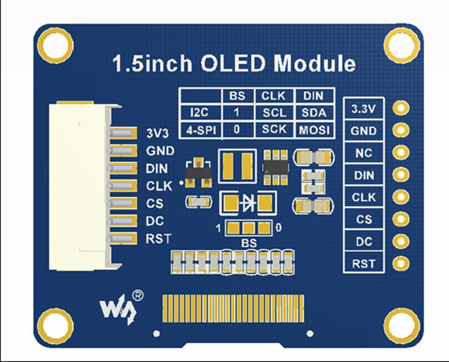 By default, the module is in 4-wire SPI communication mode, that is the BS is connected to 0. Not all the 0 and 1 stands for level, it just stands for the connecting options of the resister.
