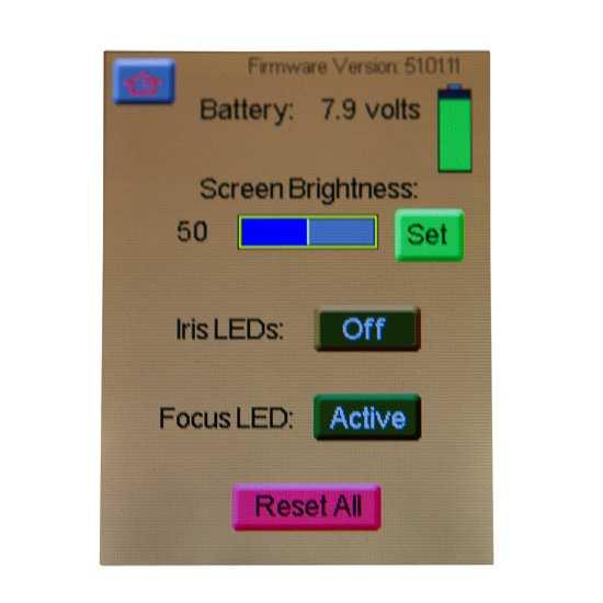5. System Menu The system menu is where you can monitor battery output, as well as adjust screen brightness, toggle LED s on/off, or reset all parameters if needed.
