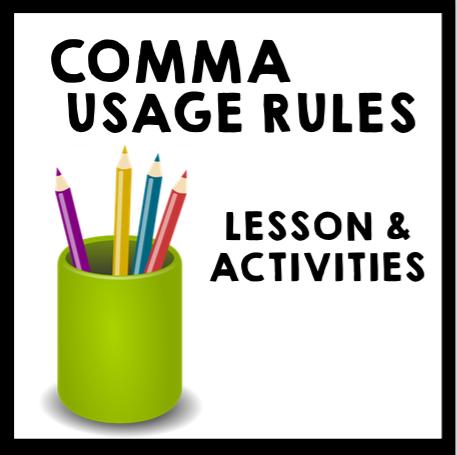 Teacher Instructions Thanks for downloading my FREE Comma Usage Rules posters! This set of posters covers 8 different comma rules and comes in three different colors: blue/ teal, orange, and gray.