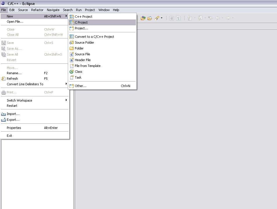 FX3 Development Tools 1. Select File->New->C project 2.