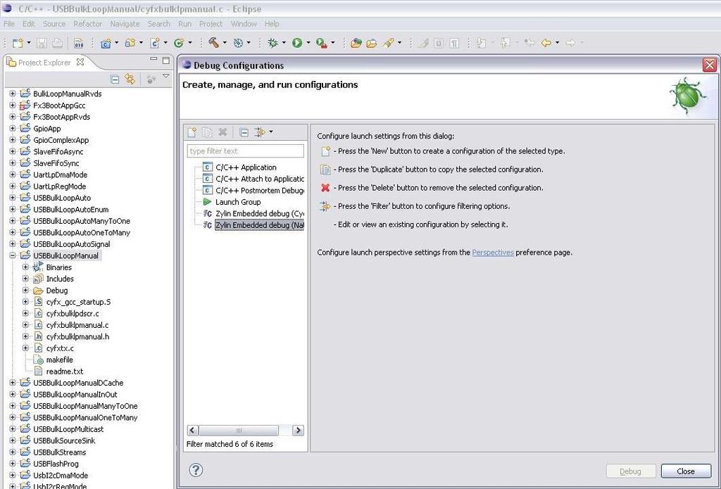FX3 Development Tools 2. Open the eclipse project which was used to build the currently running process.